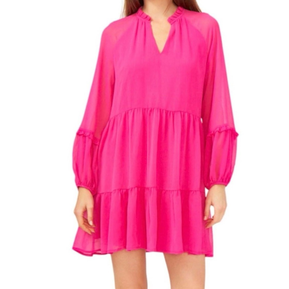 Cute hot pink dress long sleeve
